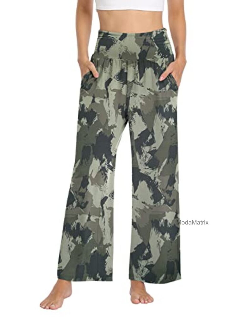 Wide Leg Lounge Pants High Waist Pull On Palazzo Yoga Pajama Bottoms